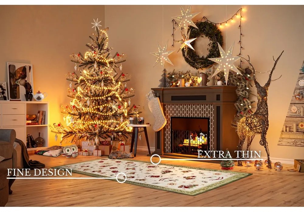 Zelený behúň s vianočným motívom s prímesou bavlny 80x200 cm Toy's Delight Green Christmas – Villeroy&amp;Boch