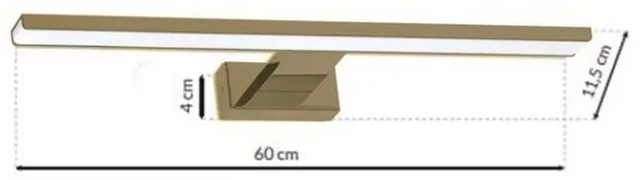 LED Kúpeľňové osvetlenie na zrkadlo SHINE LED/13,8W/230V 60 cm IP44 mosadz