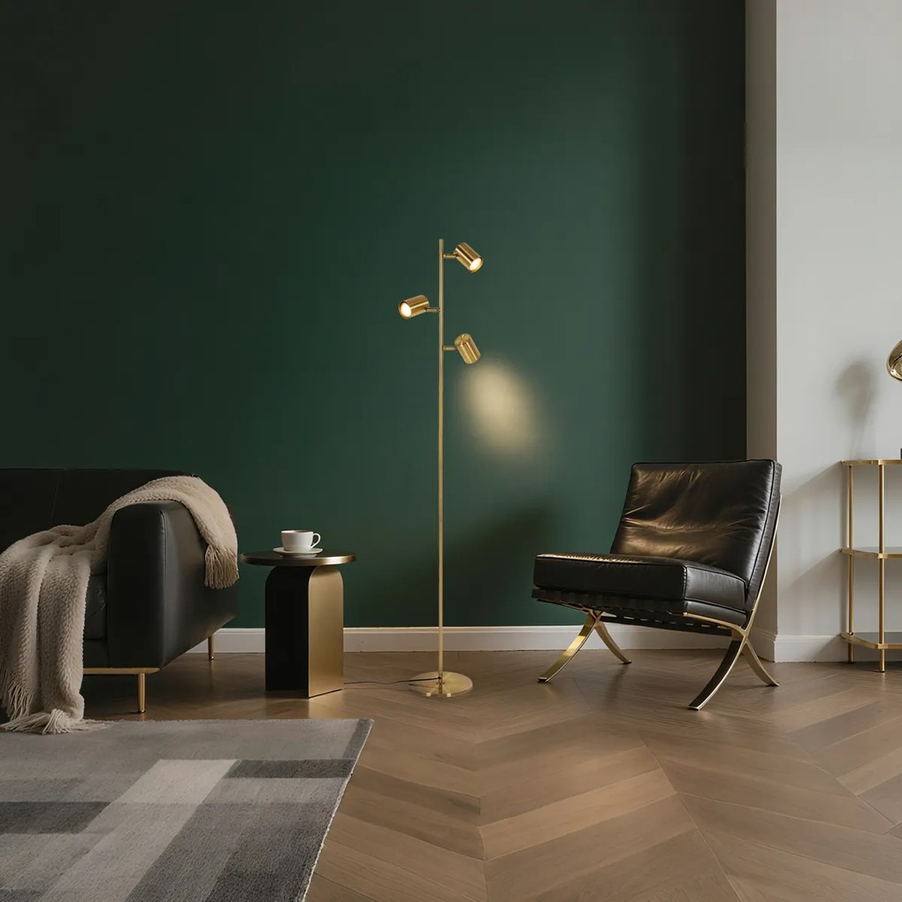 Moderná stojaca lampa bronzová 3-svetlo - Jeana