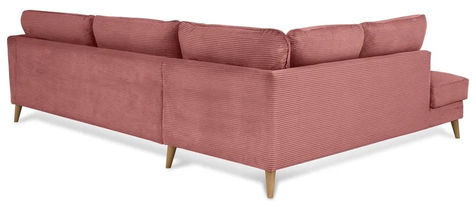 Ružová menčestrová rohová pohovka (ľavý roh) Paris – Scandic