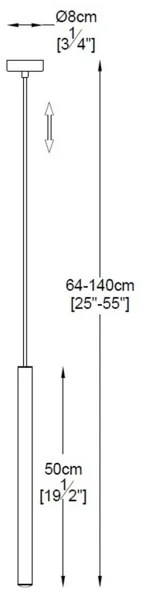 Zuma Line P0461-01A-L8L8 - LED Luster na lanku LOYA LED/5W/230V čierny chróm