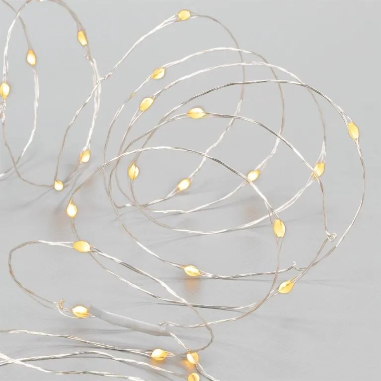 Sada 4 svetelných káblov 40 LED, teplá biela