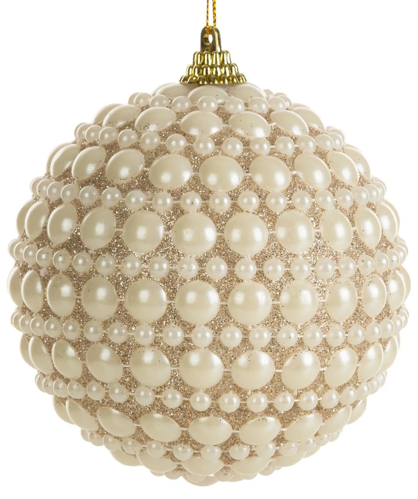 VIANOČNÁ BANKA NA STROMČEK SADA 6 KS (FI) 10 CM KRÉMOVÁ