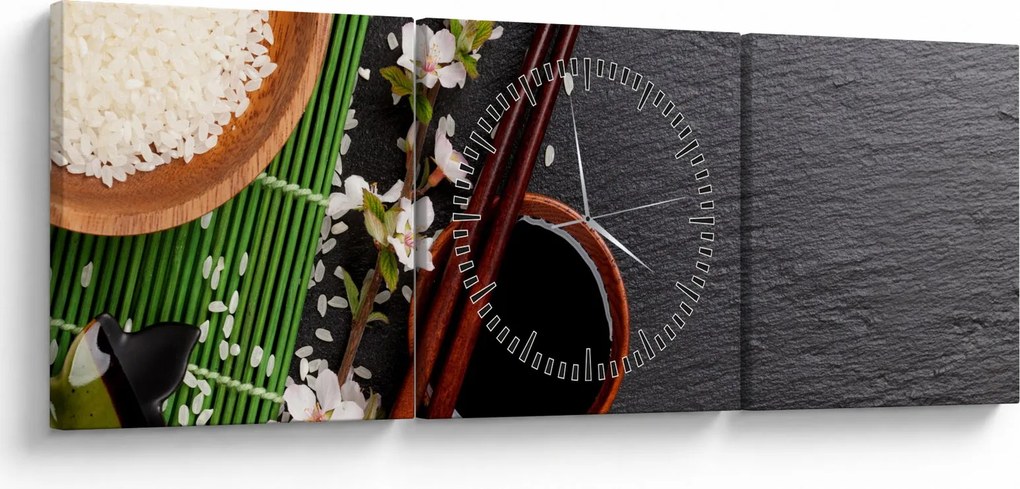 Obraz - Sushi (s hodinami) (90x30 cm)