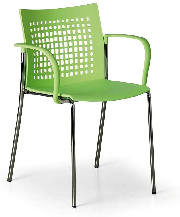 Plastová jedálenská stolička COFFEE BREAK, zelená