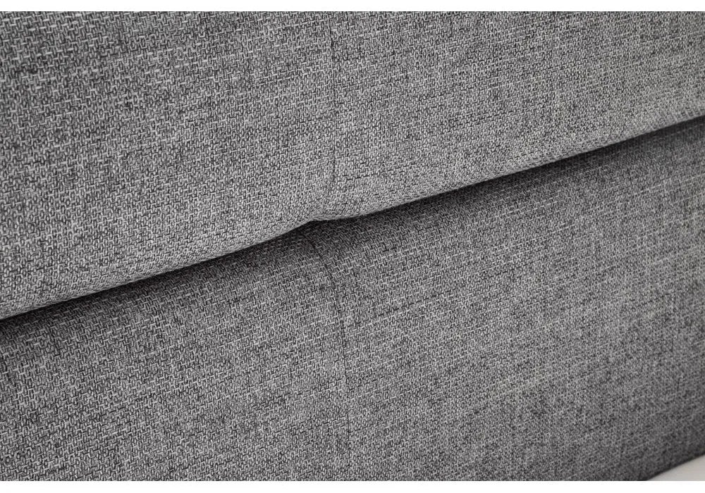 Sivá čalúnená dvojlôžková posteľ s úložným priestorom s roštom 180x200 cm Lotte – Meise Möbel