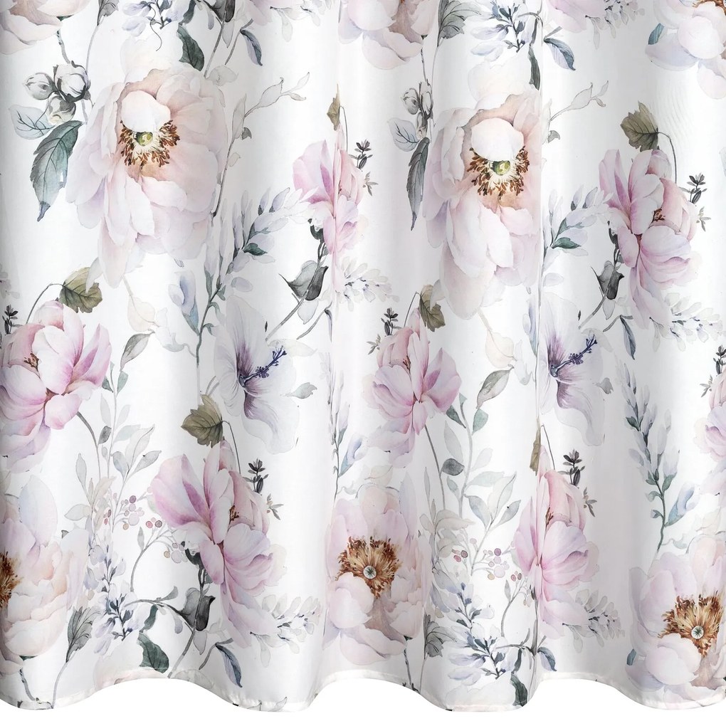 ZÁVES NA KRÚŽKOCH ROSELIN 140X250 CM KVETY