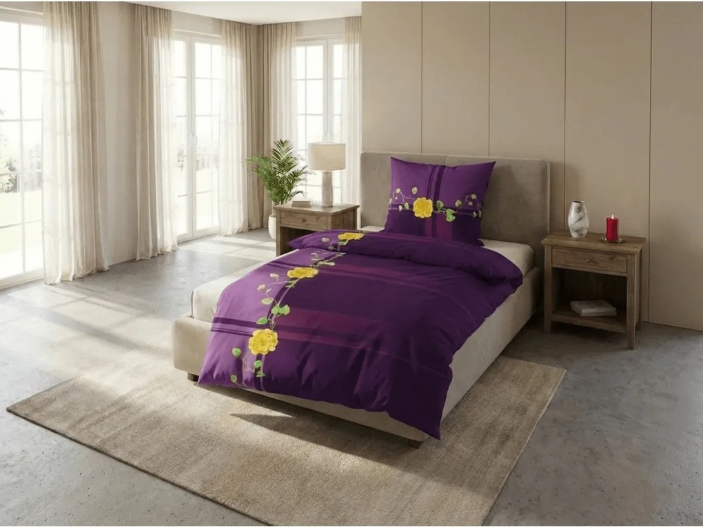 Bavlnené obliečky RENARA fialové Rozmer obliečky: 70 x 90 cm | 140 x 200 cm