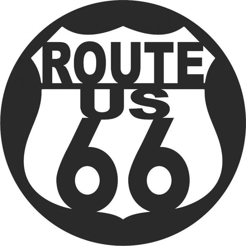 Drevený znak Route 66 – Dekorácia do interiéru | SENTOP PR0411
