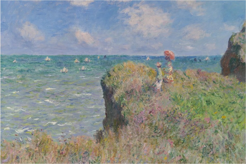 Obraz - Claude Monet, Cliff Walk at Pourville, reprodukcia (90x60 cm)