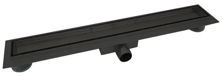 EURO Sprchový podlahový žľab čierny 60 cm - POD DLAŽBU M6004B