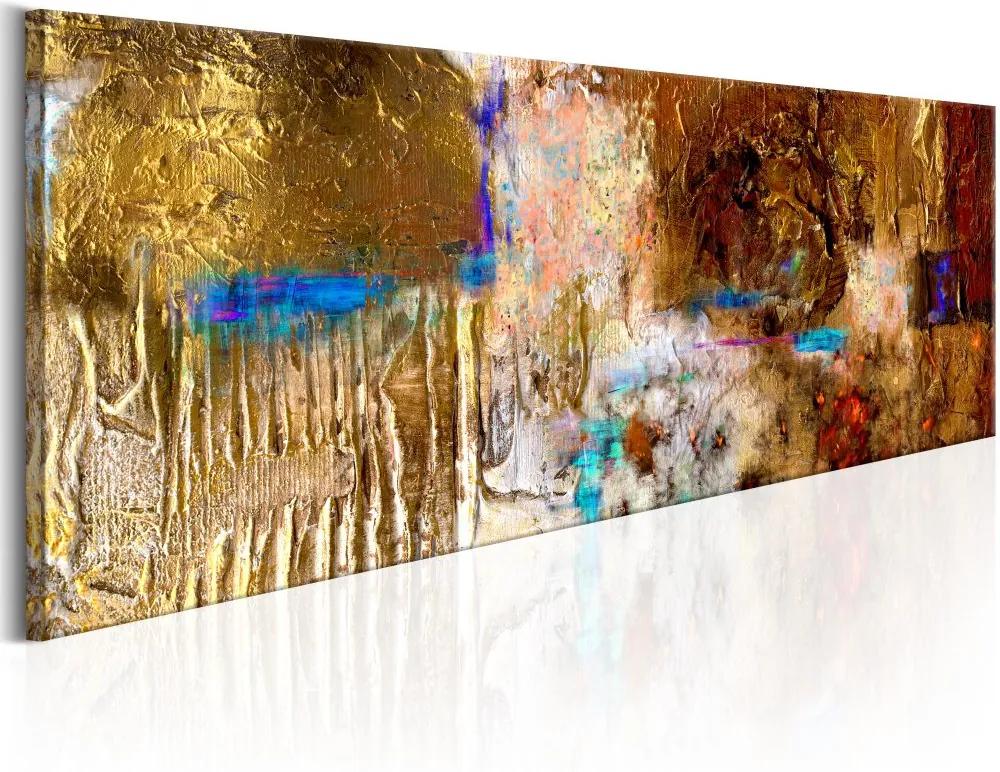 Obraz na plátne Bimago - Golden Structure 150x50 cm