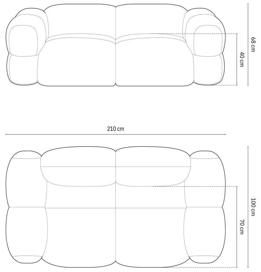 Sivá pohovka 210 cm Loretto – Cosmopolitan Design