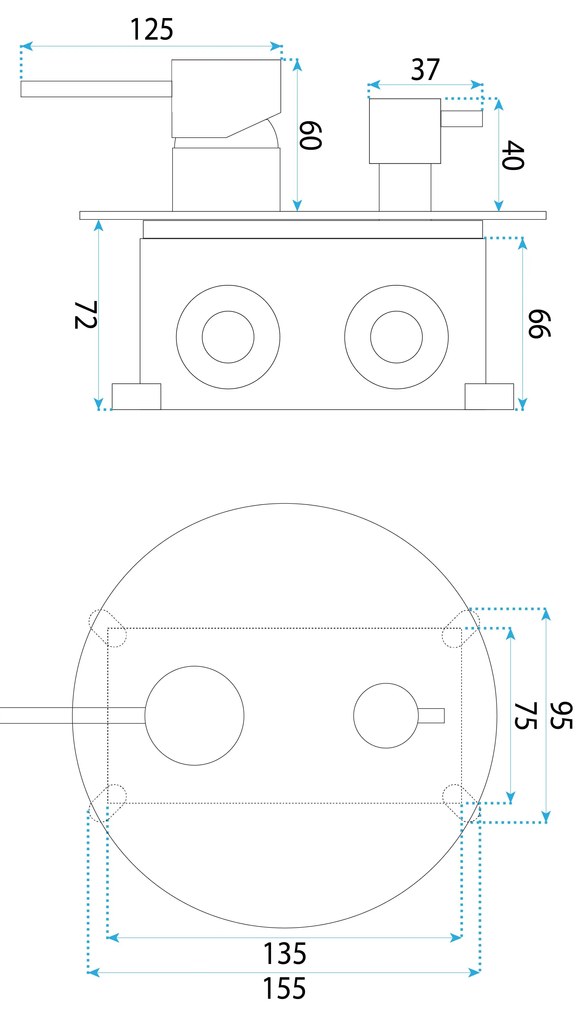 Rea Lungo Diamond, podomietkový sprchový set s dažďovou hlavovou a ručnou sprchou, chrómová, REA-P6963