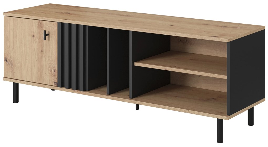 TV stolík/skrinka Madeira 138 (dub artisan + čierny antracit). Akcia -10%. Vlastná spoľahlivá doprava až k Vám domov. 1071363