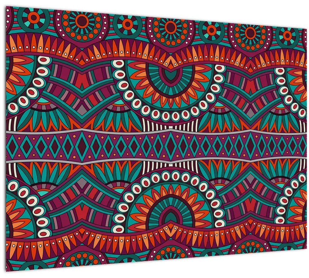 Sklenený obraz ornamentálne abstrakcie (70x50 cm)