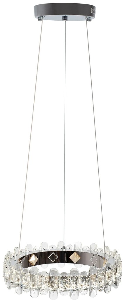 Toolight Toolight, LED závesné svietidlo s krištáľmi APP1041-CP + diaľkové ovládanie, chrómová, OSW-09472