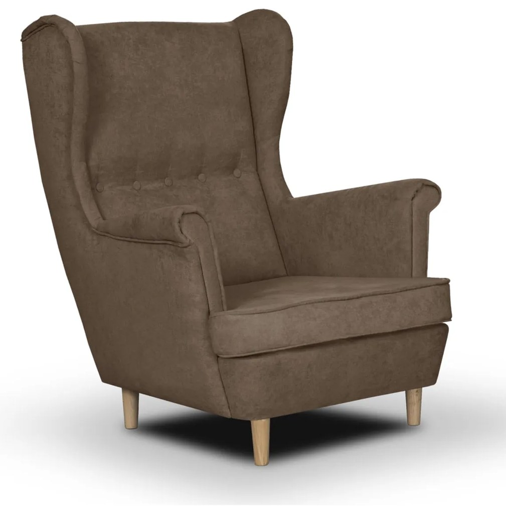 Skandinávske kreslo Ušák ELI Hnedá