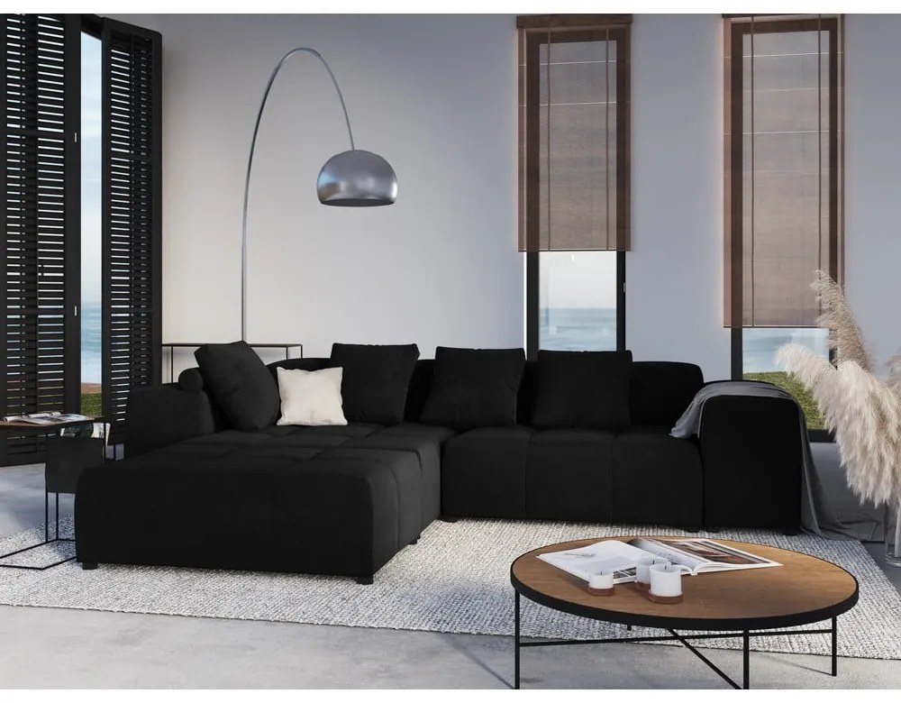 Čierny zamatový vankúš k modulárnej pohovke Rome Velvet - Cosmopolitan Design