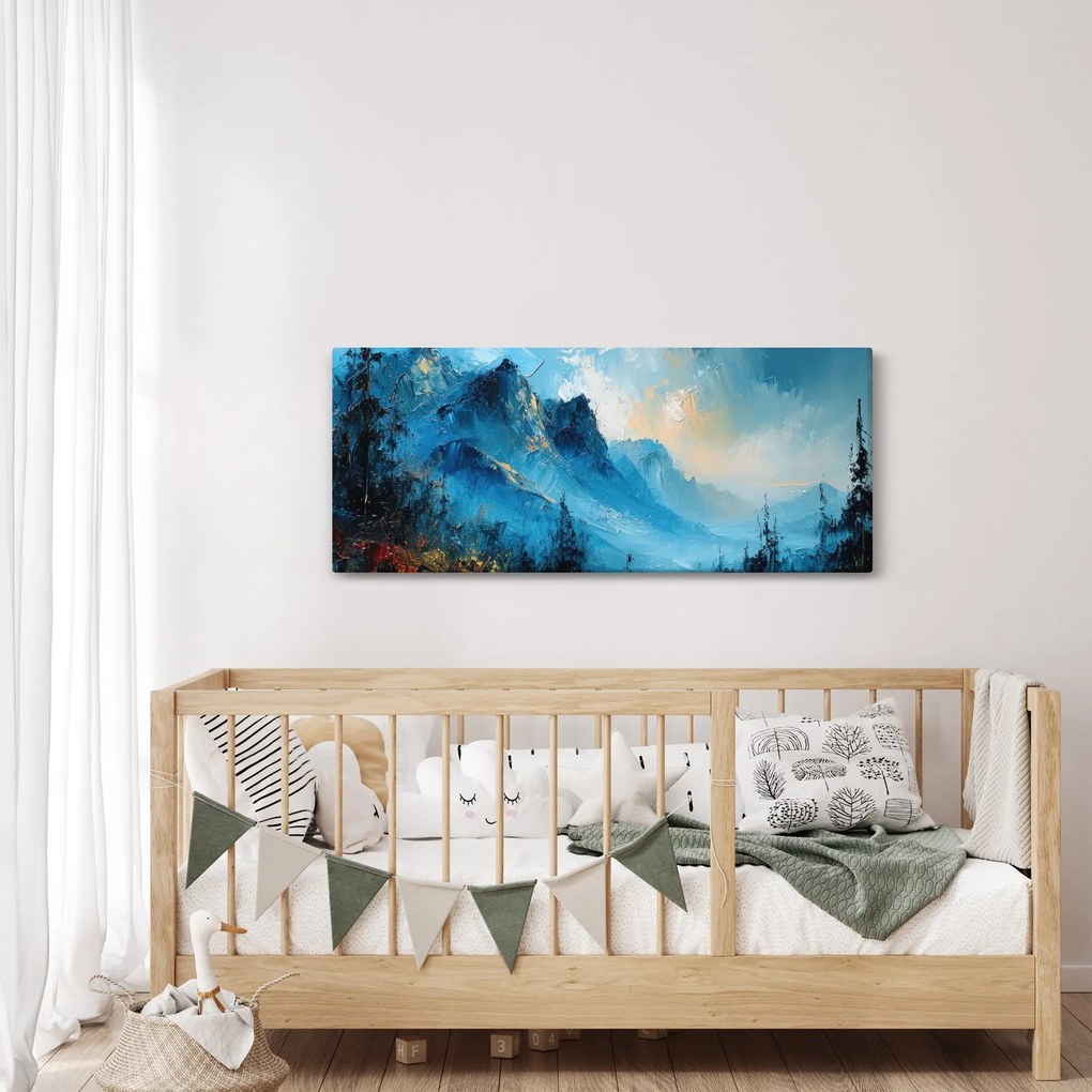 Obraz - Maľba hôr (120x50 cm)