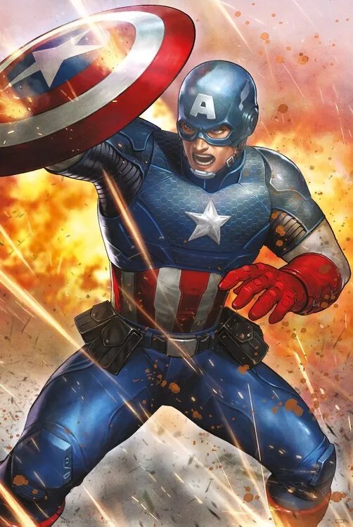 Plagát, Obraz - Captain America - Under Fire, (61 x 91.5 cm)