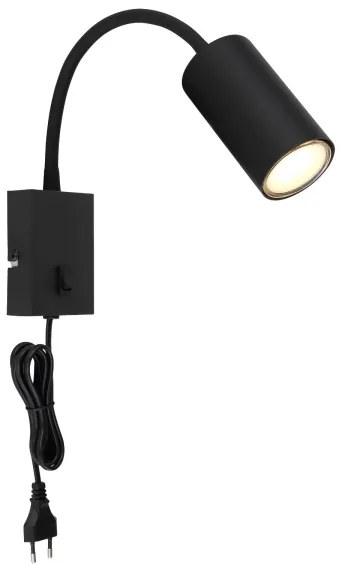 Globo 57911WB - Flexibilná nástenná lampa ROBBY 1xGU10/25W/230V čierna
