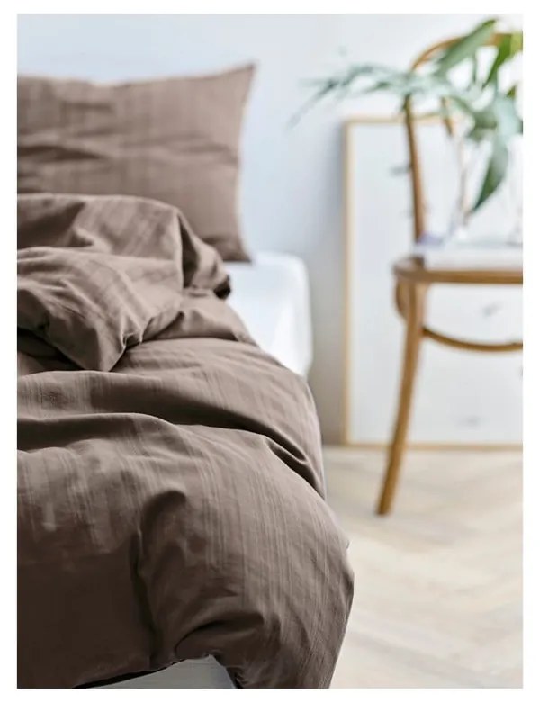 Damaškové obliečky taupe na jednolôžko/predĺžené 140x220 cm Noble – Södahl