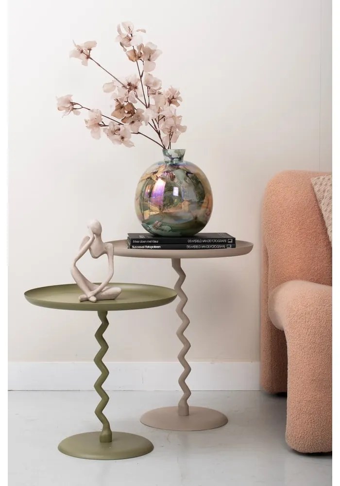 Kovový okrúhly odkladací stolík ø 40 cm Zig Zag – Leitmotiv