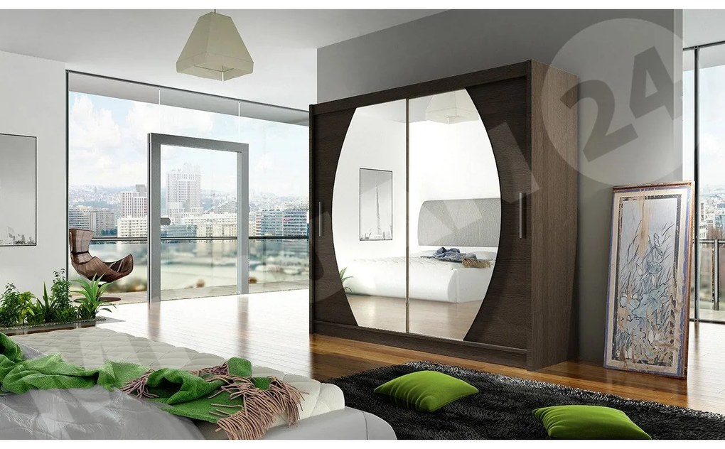 Skriňa London IV, Farby: kašmír, Osvetlenie: osvetlenie LED RGB - farebné