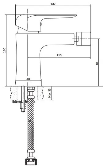 Cersanit S951-350 - Bidetová batéria CITY lesklý chróm