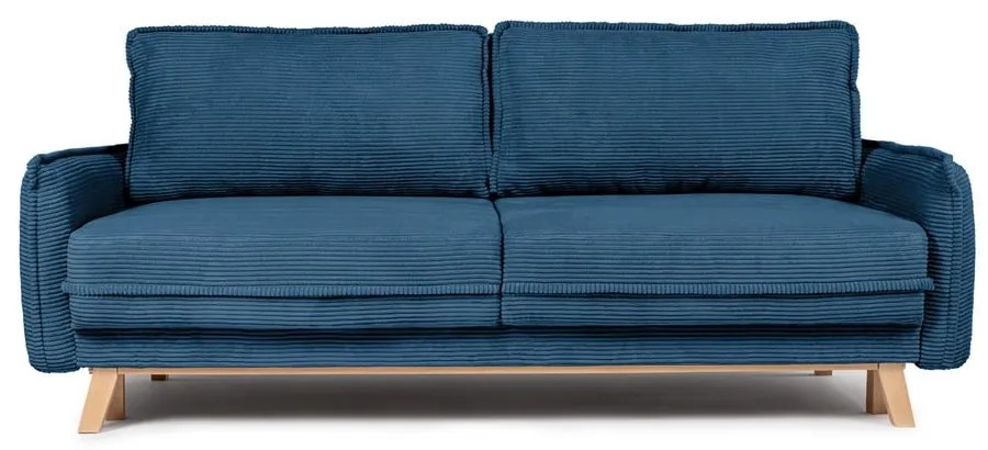 Modrá menčestrová rozkladacia pohovka 218 cm Tori – Bonami Selection