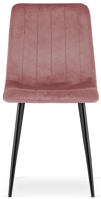 Set dvoch jedálenských stoličiek LAVA zamatové, ružové / čierne nohy (2 ks)