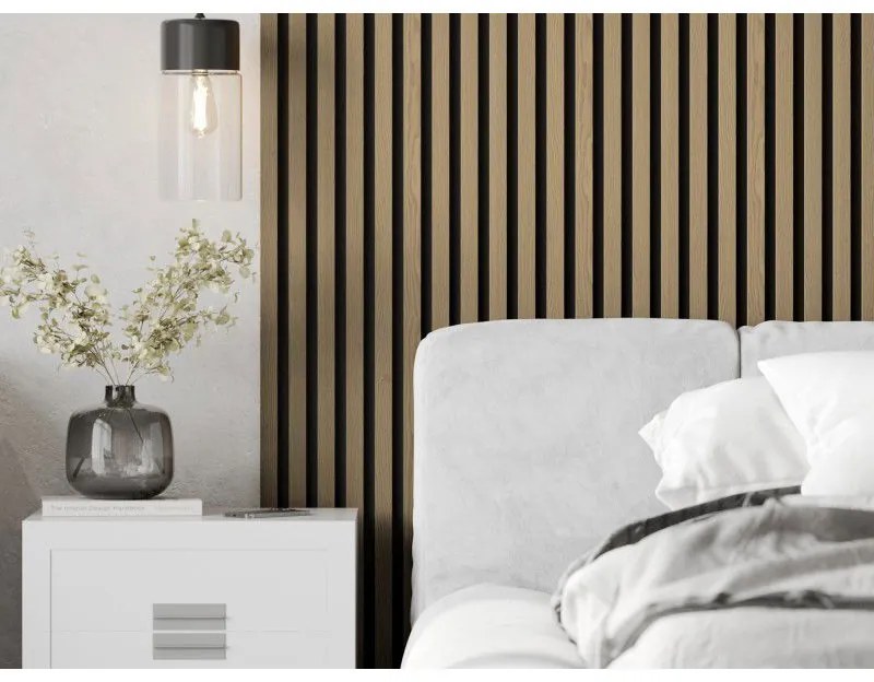 Mexen Lam-F, akustické stenové lamely 275 × 30 cm, plstený podklad 8 mm, technická dyha, dub ušľachtilý, S105-275307-3015-004