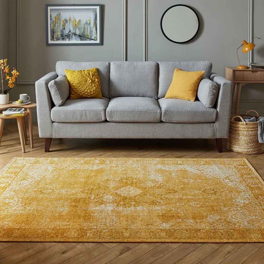 Kusový koberec Manhattan Antique Ochre, 200x290, žltá, obývacia izba, Flair Rugs