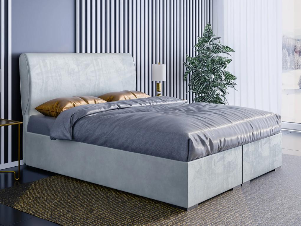 Kontinentálna posteľ 140 cm Simoon (svetlosivá) (s matracom a úl. priestorom). Vlastná spoľahlivá doprava až k Vám domov. 1043450
