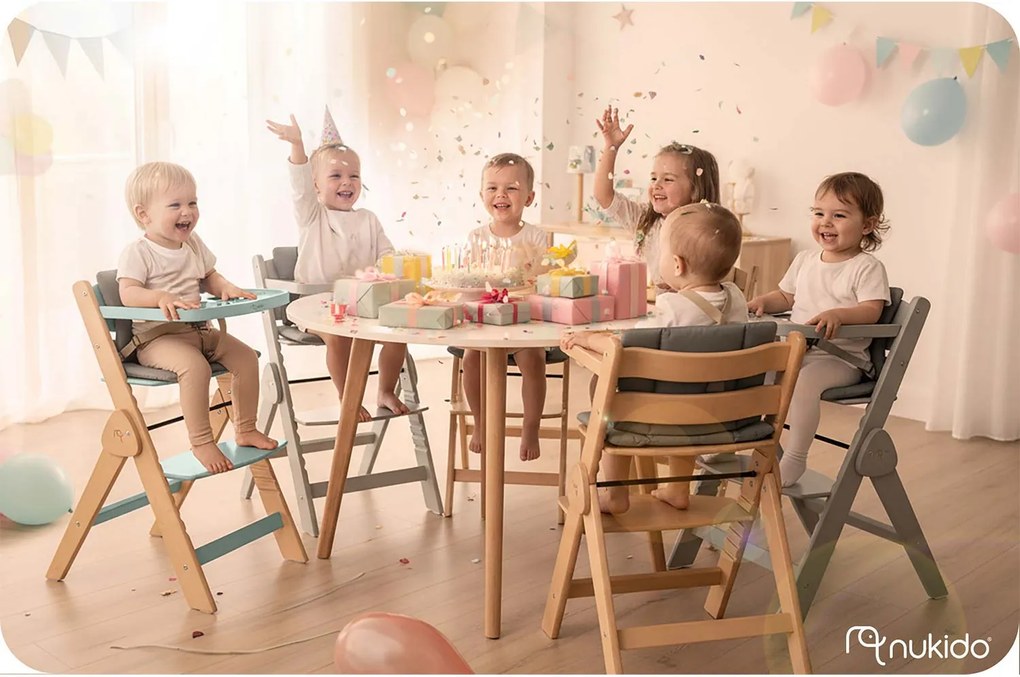 Drevená Detská jedálenská stolička Nukido Timo