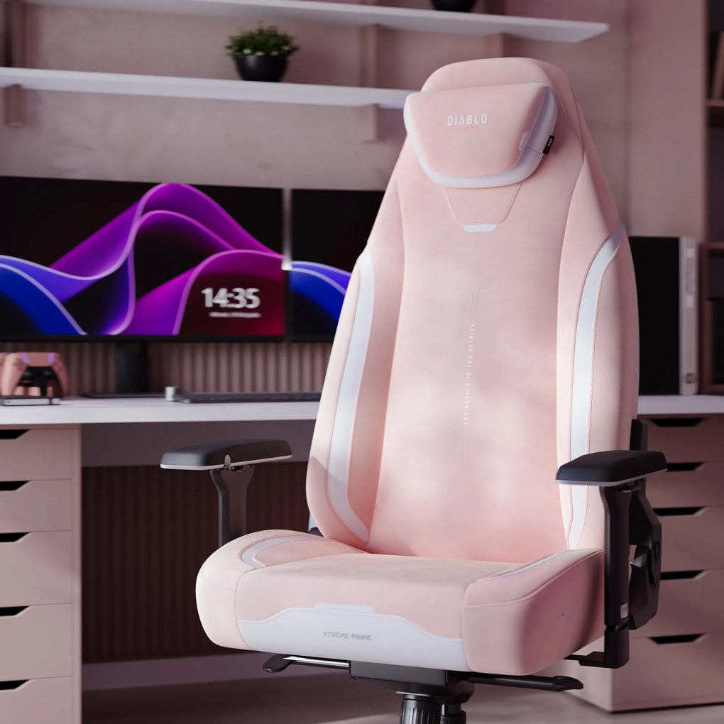 Herné kreslo Normal Size v čierno-ružovej farbe: Diablo X-Eye Prime Akira Pink
