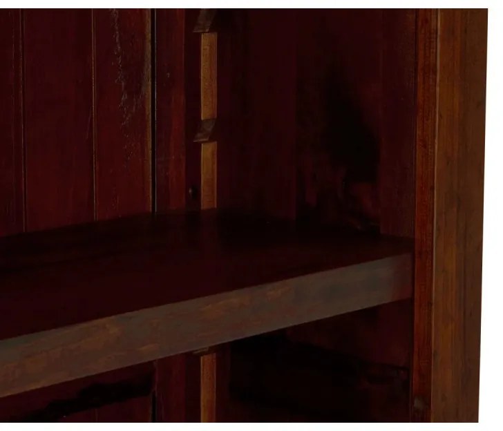 furniture-nabytek.cz - Masívna knižnica Catana z borovicového dreva, lakovaná, hnedá – 97×38×200 cm