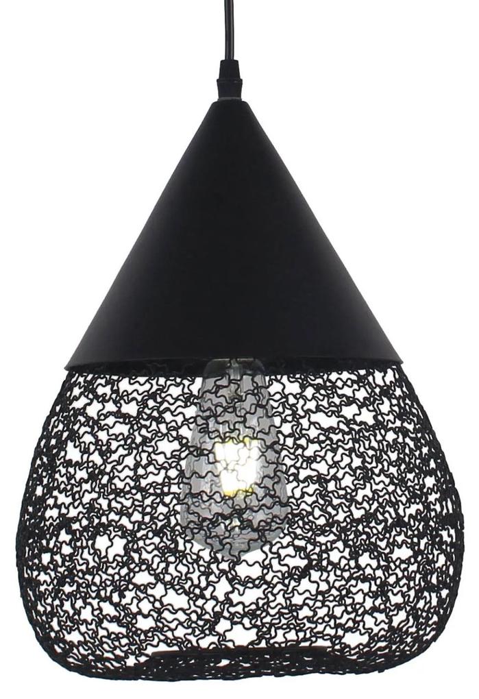 Závesná lampa Maroc z ocele, čierna