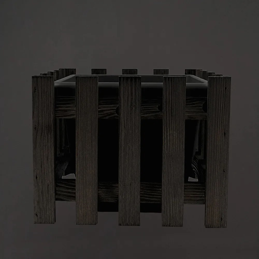 AMADEA Drevený obal s kvetináčom tmavý, 27x27x21cm Český výrobok
