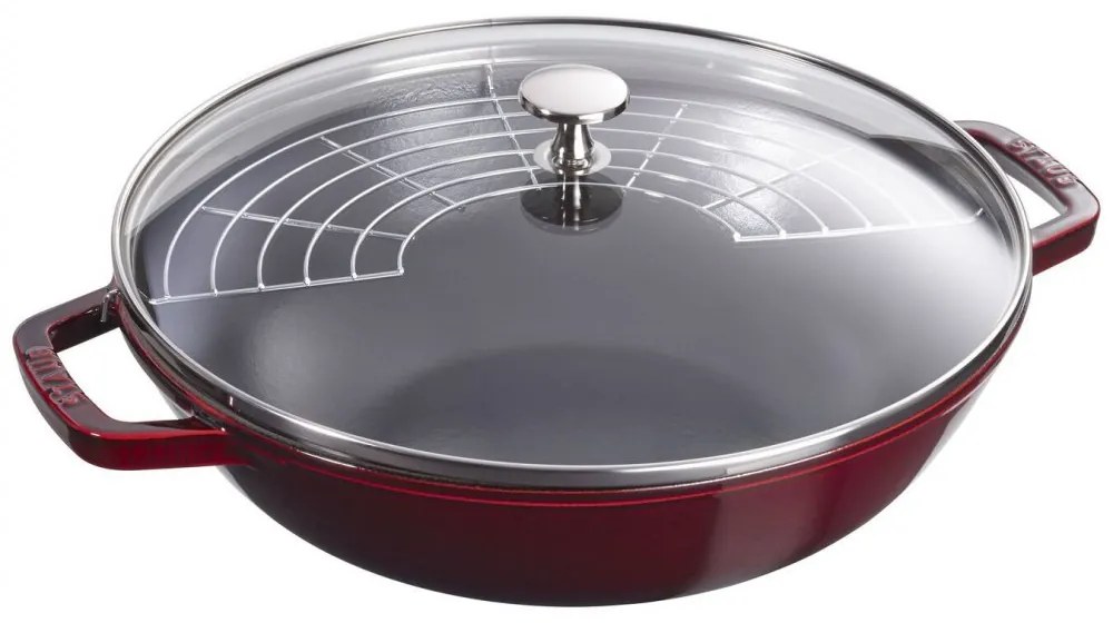 Staub wok so sklenenou pokrievkou 30 cm/4,4 l grenadína, 40511-466