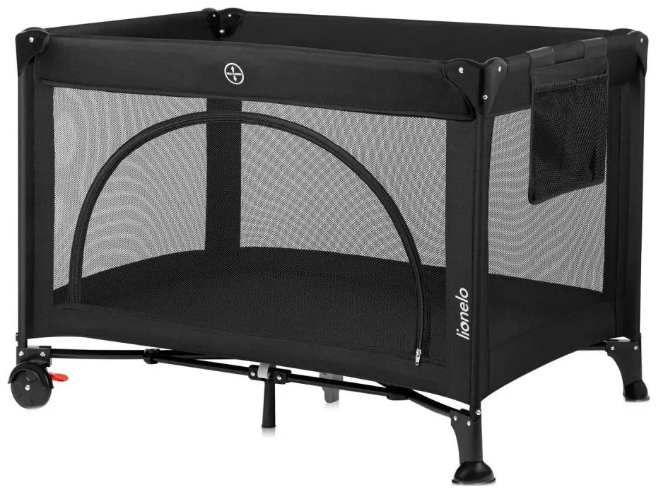 Lionelo - Cestovná postieľka LAURA čierny karbón