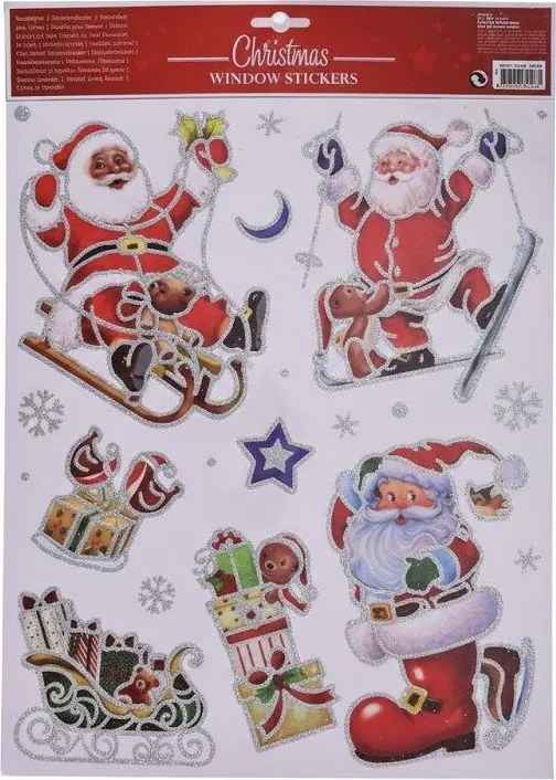 Vianočné nálepky Santa Claus 30 × 42 cm