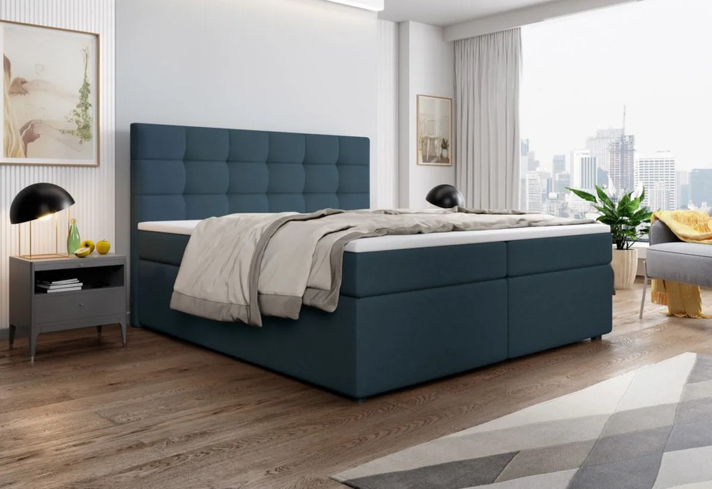 Čalúnená posteľ boxspring SALMA + vrchný matrac - inari 87 / 180x200