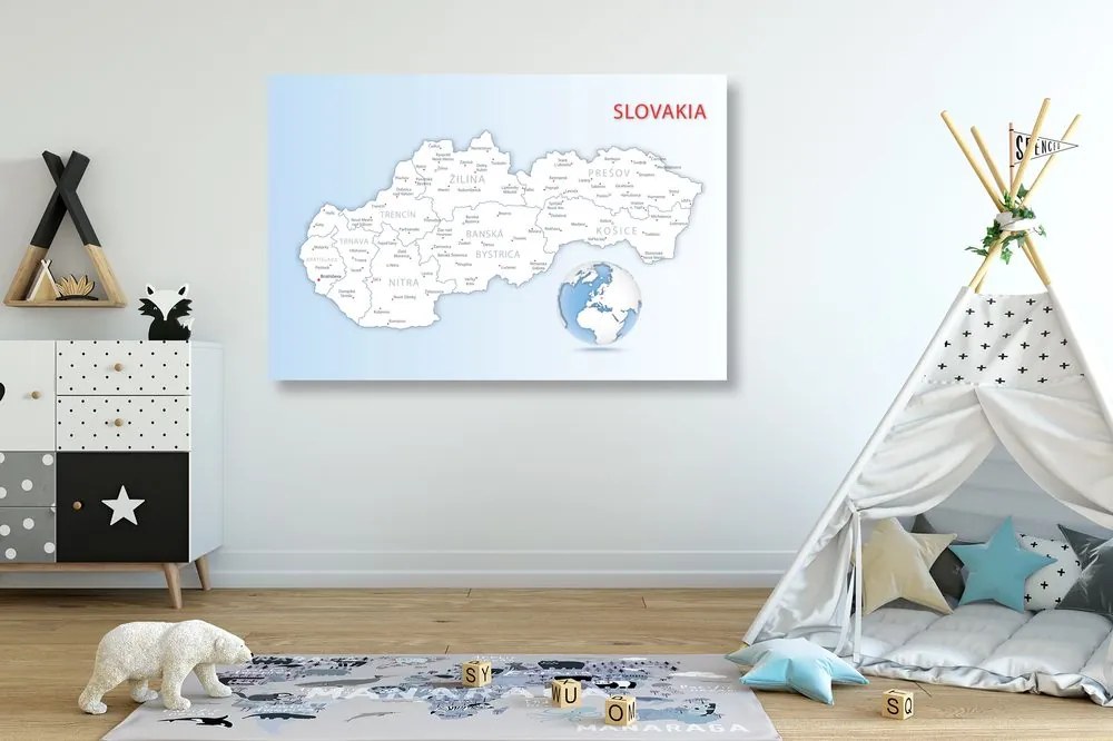 Obraz podrobná mapa Slovenska