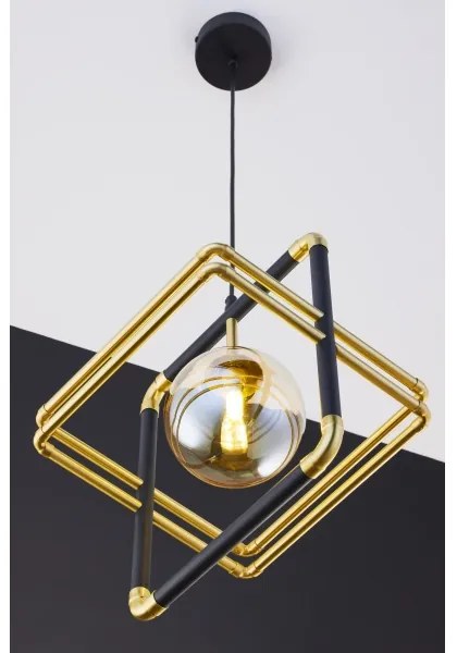 Jupiter 2025 - Luster na lanku FIORI 1xG9/10W/230V čierna/zlatá/béžová