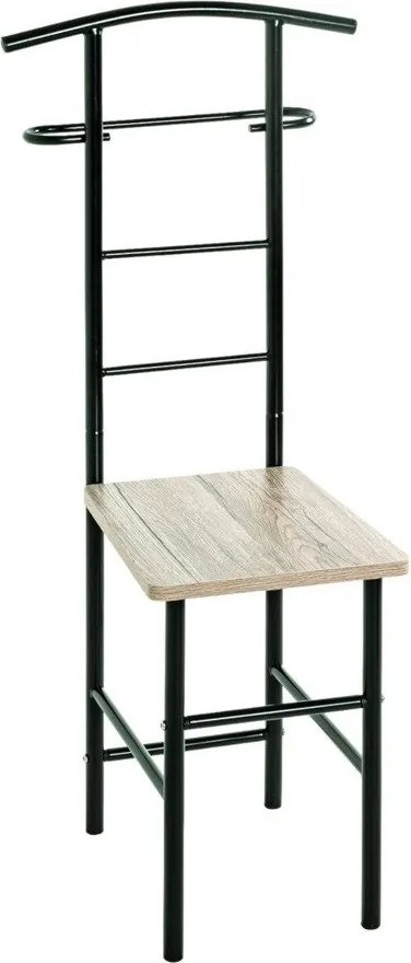 Nemý sluha - stolička Ruta, čierny/dub san remo