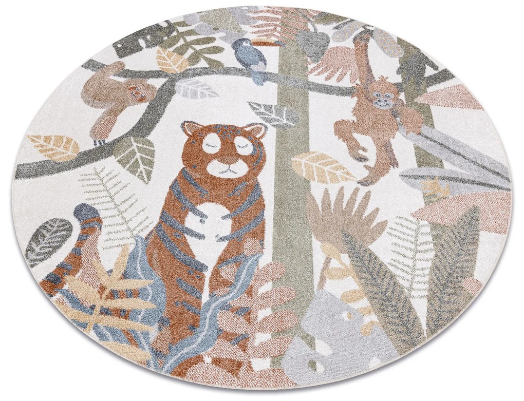 Koberec BONO 8426 kruh, krémový, Džungľa