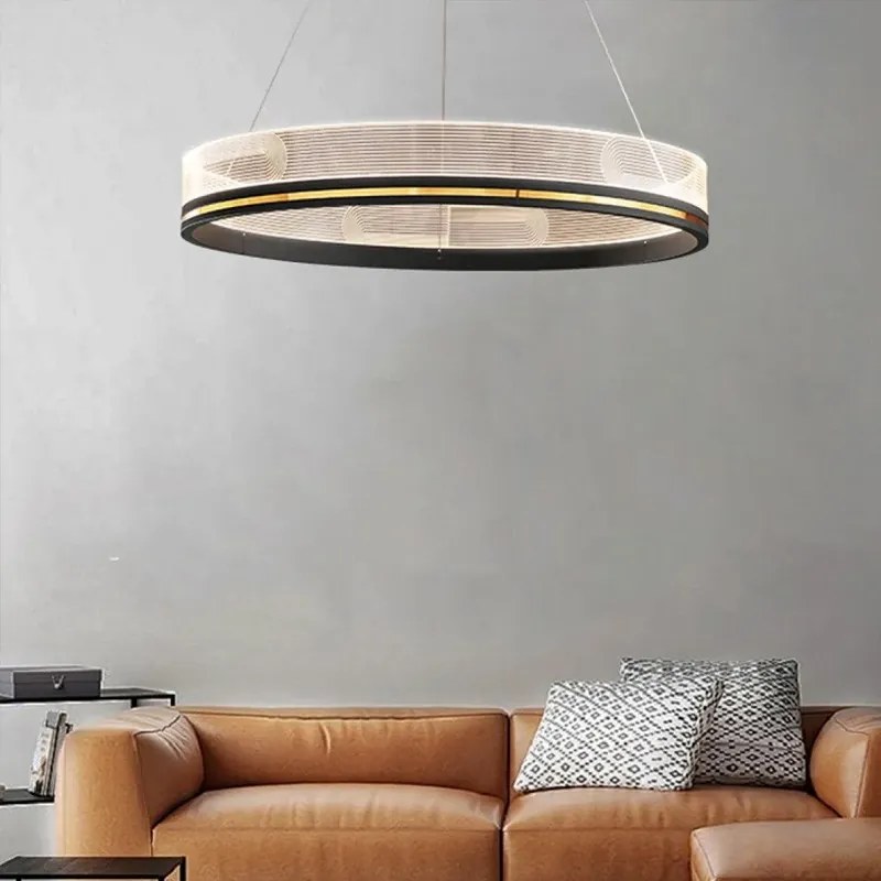 Závesná lampa La Belle XXIX zlatá/čierna