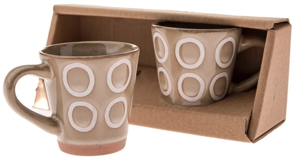 Svetlohnedé keramické hrnčeky na espresso v súprave 2 ks 100 ml – Dakls
